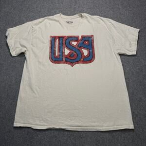 Women's Thrifted by LivyLu USA Retro‎ Graphic Patriotic American Tee Size XL